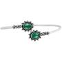 Natural Tiger Eye Malachite Moonstone Bangle 7x9mm Oval Shape Gemstone 925 Silver Overlay Handmade Cuff Bangle Jewelry