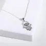 sloong 925 Sterling Silver Evil Eye Hamsa White Blue Cz Womens Pendant Necklace…