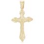 Ioka - 14K Two Tone Gold Jesus Crucifix Cross Religious Charm Small Pendant For Necklace or Chain