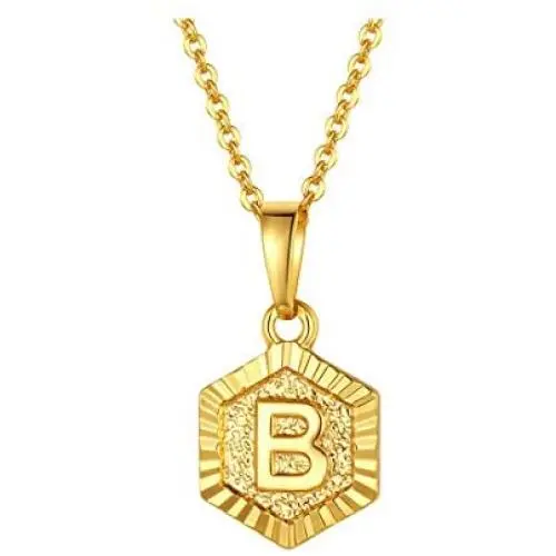 FindChic Dainty Tiny Heart/Hexagon Shaped Initial Necklace with Alphabet Letter A to Z Charms, Stainless Steel/18K Gold Plated Personalized Custom Name Necklaces for Girls & Women FindChic Dainty Tiny Heart/Hexagon Shaped Initial Necklace with Alphabet Letter A to Z Charms, Stainless Steel/18K Gold Plated Personalized Custom Name Necklaces for Girls & Women