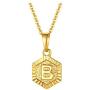 FindChic Dainty Tiny Heart/Hexagon Shaped Initial Necklace with Alphabet Letter A to Z Charms, Stainless Steel/18K Gold Plated Personalized Custom Name Necklaces for Girls & Women