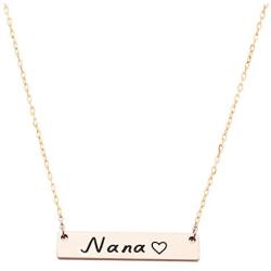 Beeshion Mimi Gift Nana Gift Personalized Rose Gold Pendant Necklace Christmas Birthday Gift for Grandma Mimi Nana Jewelry
