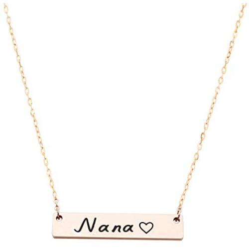 Beeshion Mimi Gift Nana Gift Personalized Rose Gold Pendant Necklace Christmas Birthday Gift for Grandma Mimi Nana Jewelry
