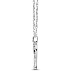 Sterling Silver Diamond Heart Pendant Necklace (1/6 cttw, I-J Color, I2-I3 Clarity), 18''