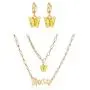 Butterfly Necklace Earrings Set Butterfly Pendant Chain Link Necklace Charm Hoop Earrings Gold Plated Stainless Steel Old English Angle Babygirl Pendant Necklace Adjustable