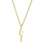 Delicate Minimalist Geometric Zig Zag Flash Lightning Bolt Pendant Necklace For Women For Teen 14K Gold Plated 925 Sterling Silver