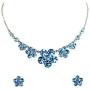 Faship Gorgeous Rhinestone Crystal Floral Necklace Earrings Set