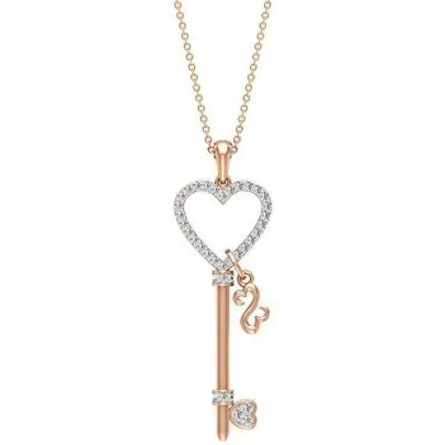 Open Heart Key Necklace, HI-SI Diamond Charm Necklace, Vintage Wedding Necklace, Antique Key Jewelry, Anniversary Pendant for Wife, Promise Pendant Open Heart Key Necklace, HI-SI Diamond Charm Necklace, Vintage Wedding Necklace, Antique Key Jewelry, Anniversary Pendant for Wife, Promise Pendant