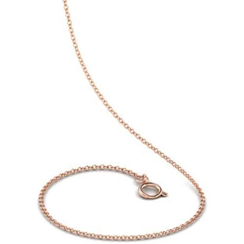 CaratLane Vivid Cable Gold Chain in 18 K Rose Gold with Jewelry Gift Box