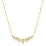 Blossom & Hue Gold Curved Bar Necklace | Dainty Gold Necklace | Hypoallergenic 18K Gold Plated .925 | CZ Studded Pendant | Waterdrop Shaped Bar Necklace
