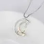 Jingran Two-Tone Cute Cat on the Moon And Star Pendant Necklace for Women Gift Girl