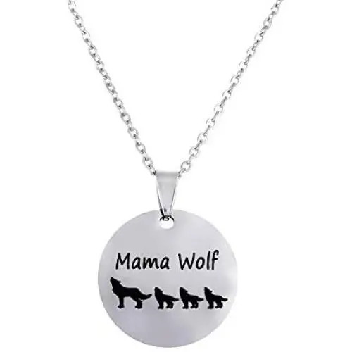 Winssi Mama Wolf Necklace Mama-Baby Necklace Gifts for Family Winssi Mama Wolf Necklace Mama-Baby Necklace Gifts for Family