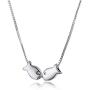 Necklaces Sterling Silver S925 Women’s Jewelry Kissing Fish Pendant Box Chain Necklace Valentiens Day Gift
