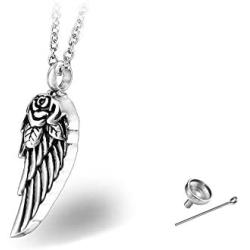 TGLS Angel Wing Urn Necklaces for Ashes Men Women Religion Jesus Angel Cremation Jewelry Memorial Keepsake