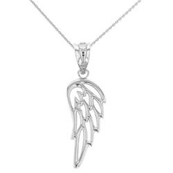 Certified 925 Sterling Silver Guardian Angel Filigree Wing Pendant Necklace