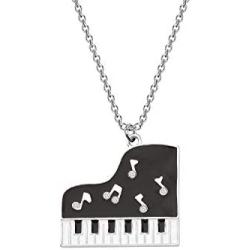 SEIRAA Piano Keyboard Necklace Music Jewelry for Women Girls Piano Gifts Music Lovers Jewelry
