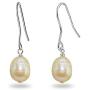 Sterling Silver Baroque Cultured Freshwater Pearl Dainty Drop Dangle Earrings
