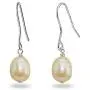 Sterling Silver Baroque Cultured Freshwater Pearl Dainty Drop Dangle Earrings