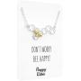 Bee Honeycomb Necklace – Bumblebee Pendent Charm in Gold & Silver – Don’t Worry Bee Happy Message Card