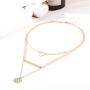 Fstrend Fashion Layered Gold Necklace Coin Symbol Chain Triangle Pendant Multilayered Short Necklaces Jewelry for Women and Girls