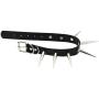 FM FM42 Unisex Simulated Leather PU Punk Rock Gothic Black-Tone/Silver-Tone Very Long 5.5cm(2.16'') Spikes Rivets Choker Collar Necklace (16 Colors)
