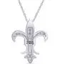 AFFY 1/4 Ct Cubic Zirconia Fleur-de-Lis Pendant Necklace in 14K Gold Over Sterling Silver AFFY 1/4 Ct Cubic Zirconia Fleur-de-Lis Pendant Necklace in 14K Gold Over Sterling Silver