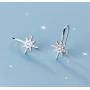 SLUYNZ Sparkling Star Drop Earrings for Women Teen Girls 925 Sterling Silver CZ Star Hook Earrings