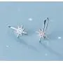 SLUYNZ Sparkling Star Drop Earrings for Women Teen Girls 925 Sterling Silver CZ Star Hook Earrings