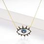 SUPRAONE Blue Evil Eye Pendant Necklace 925 Sterling Silver Cubic Zirconia CZ Fine Jewelry Set for Women Girls Chain Adjustable 15'' + 2'' Extensioner Chain,Free Christmas Gifts