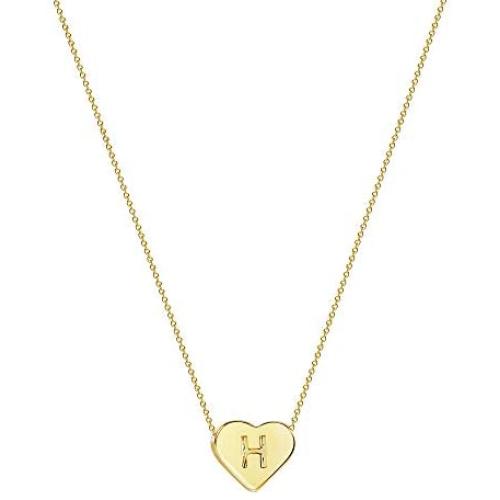 Tewiky Tiny Initial Heart Choker Necklaces Alphabet Letter Boys Necklaces 18k Gold Plated Cute Monogram Name Dainty Necklaces for Women Girls