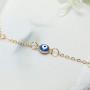 YienDoo Fashion Gold Evil Eye Bracelet Finger Chain Hand Harness Exquisite Blue Evil Eye Slave Bracelet Jewelry for Women and Girls