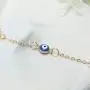 YienDoo Fashion Gold Evil Eye Bracelet Finger Chain Hand Harness Exquisite Blue Evil Eye Slave Bracelet Jewelry for Women and Girls