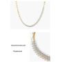 Lem Trend Double Layered Chunky Gold Statement Chain Link Choker Necklaces, Dainty Cultured Barque Pearl Stitching Necklaces Jewelry Valentines Day Birthday Gifts for Woman Girls