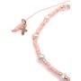 LESLIE BOULES Gold Plated Miraculous Tiny Medal Bracelet Miyuki Salmon-Pink Seed Beads Handmade Jewelry