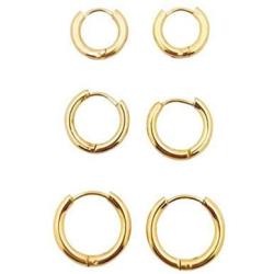 Huggie Hoop Earrings Surgical Stainless Steel Hoop Earrings 8mm 10mm 12mm Cartilage Helix Sleeper Earring for Men Women Girls Boys