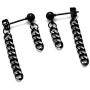Fusamk Punk Rock Stainless Steel Long Chain Stud Earrings Drop Dangle Earrings