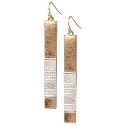 Handmade Bohon Multi-Metal Bar Fashion Dangle Earring with Aztec Design for women