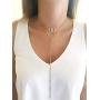 Gold Evil Eye Lariat Necklace for Women 18K Gold Plated Sliding Adjustable Chain Choker Jewelry