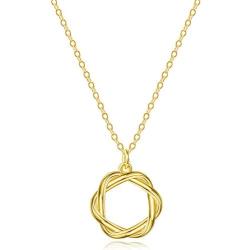 EASYSO Dainty 18K Gold Pendant Necklace Minimalist Simple Choker Friendship Handmade Jewelry Gift for Women Girls