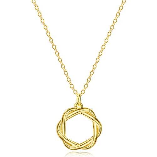 EASYSO Dainty 18K Gold Pendant Necklace Minimalist Simple Choker Friendship Handmade Jewelry Gift for Women Girls