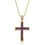 OUCHUANG 14K Gold Plated Cross Inlay Pendant Necklace for Women | Cross Pendant | Fashion Jewelry Gifts