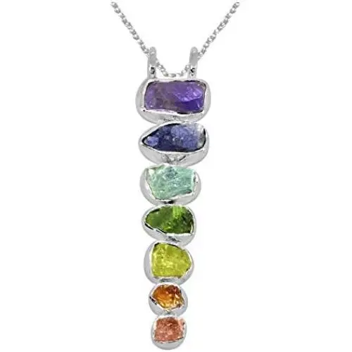 YoTreasure Chakra Healing Gemstone Solid 925 Sterling Silver Chain Pendant Jewelry YoTreasure Chakra Healing Gemstone Solid 925 Sterling Silver Chain Pendant Jewelry