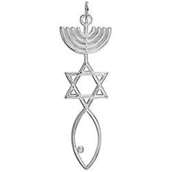 Large Size Messianic Seal Jewelry Charm in Sterling Silver