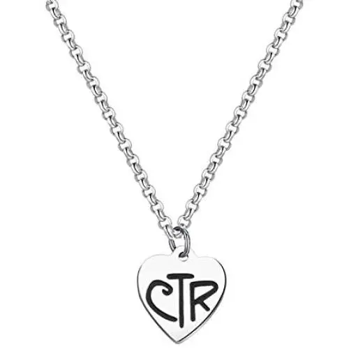 Belingry LDS CTR Necklace for Girls Choose The Right Latter Day Saints Jewelry for Women