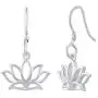 Small Lotus Lace Flower Drop Dangle Swing Earrings in 925 Sterling Silver Jewelry for Women and Girls Small Lotus Lace Flower Drop Dangle Swing Earrings in 925 Sterling Silver Jewelry for Women and Girls