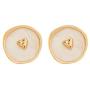 Moon Lightning Heart Crescent Star Round Circle Enamel Earrings Ring Necklaces Set Drop Oil Painting Eardrop for Women Girls Jewelry