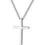 Small Cross Pendant Necklace for Women Girls Men S925 Sterling Silver White Gold Plated Tiny Polished Crucifix Chain Simple Pray Personalized Jewelry Best Friend Gift Box 18''