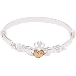 Rosemarie Collections Womens Two Tone Irish Claddagh Bangle Fashion Bracelet