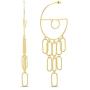 CATHERINE MALANDRINO 5 Inch Abstract Circle and Geo Shape Link Yellow Gold-Tone Dangle Earrings for Women