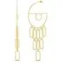 CATHERINE MALANDRINO 5 Inch Abstract Circle and Geo Shape Link Yellow Gold-Tone Dangle Earrings for Women CATHERINE MALANDRINO 5 Inch Abstract Circle and Geo Shape Link Yellow Gold-Tone Dangle Earrings for Women